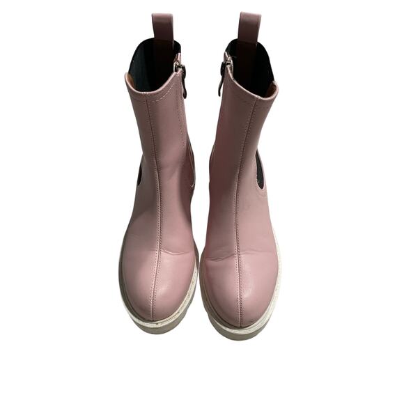 Beast Fashion Boots Lug Sole Slip On Mid-Calf Womens 6 Pink White Black Chunky - Picture 2 of 10